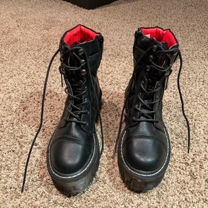 Black girls combat boots.